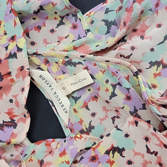 Rebecca Taylor Margo Floral Ruffle Silk Cropped Jumpsuit Size 0 (or xs) - Picture 9 of 16
